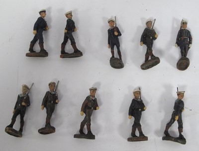 Lot 364 - Ten Elastolin 2 1/2" figures depicting British...
