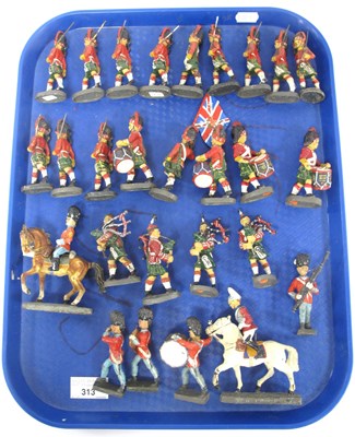 Lot 313 - Twenty Seven Elastolin Scottish Highlanders,...