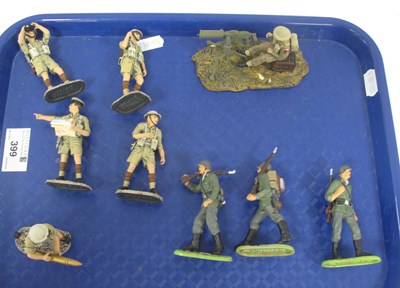 Lot 399 - Nine Elastolin and Lineol plastic British and...