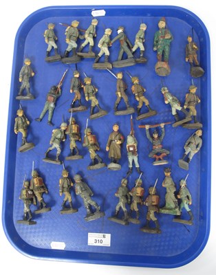 Lot 310 - Thirty Three Elastolin and similar WWII era...