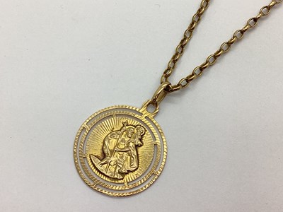 Lot 72 - A Circular St. Christopher Pendant, the relief...