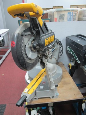 Lot 1138 - DeWalt DW708 heavy-duty mitre saw mounted on...