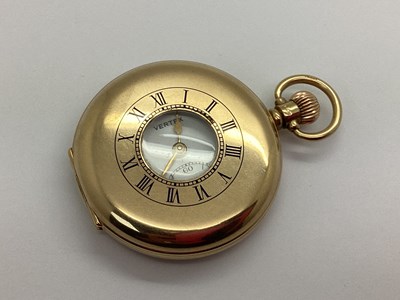 Lot 259 - Vertex; A 9ct Gold Cased Half Hunter Pocket...