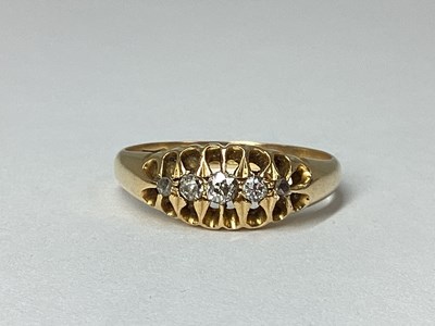 Lot 214 - An Antique 18ct Gold Diamond Set Ring,...
