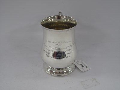 Lot 576 - A Hallmarked Silver Mug, WB, Sheffield 1948,...