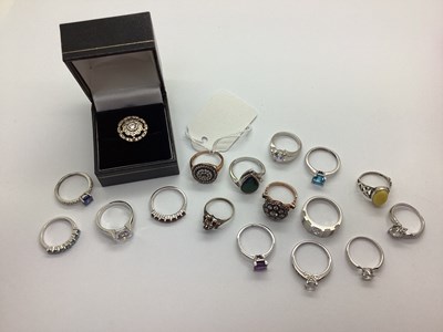 Lot 118 - A Collection of "925" and Other Rings,...