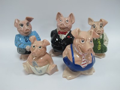 Lot 1280 - Nat West Pottery Pigs, the tallest 18cm.  All...