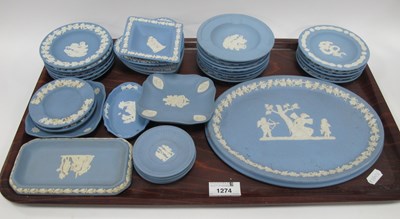 Lot 1274 - Wedgwood Powder Blue Jasper WAre Oval Tray...