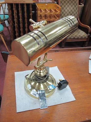 Lot 1206 - A Vintage Brass Desk Lamp, on 15cm diameter base.