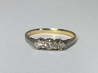 Lot 44 - A Dainty Vintage Three Stone Diamond Ring,...