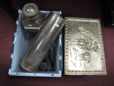 Lot 1354 - Metalware, including marine relief-embossed...