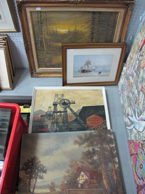 Lot 1462 - Four artworks and prints, including Peter Wood...