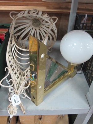 Lot 1424 - Art Deco Style Wall Light with spherical white...