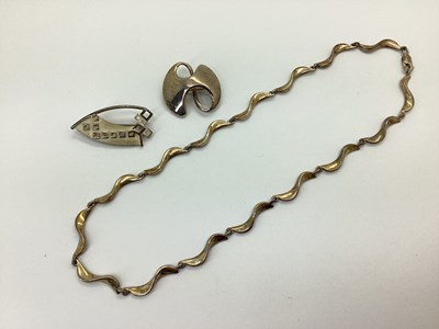 Lot 137 - A Modernist Style Hallmarked Silver Brooch, of...