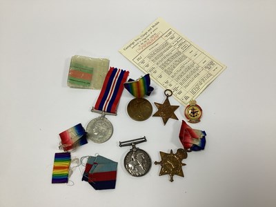 Lot 619 - WWI Royal Artillery Medal Trio, comprising...