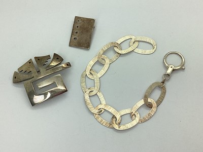 Lot 138 - Taxco Mexico; A Geometric Pendant / Brooch, of...