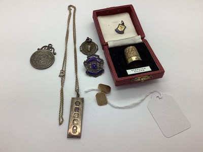 Lot 205 - A 9ct Gold Cufflink, (odd) a hallmarked silver...