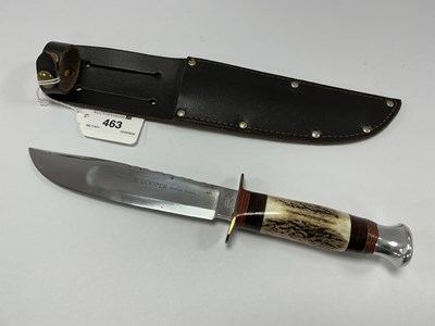 Lot 463 - Bowie Knife with Sheath, hand made by R Cooper,...