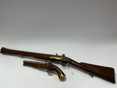 Lot 493 - Replica Display Georgian Flintlock Pistol,...