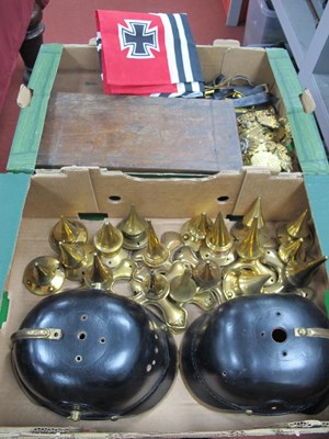 Lot 431 - Replica Imperial German Pickelhaube parts...