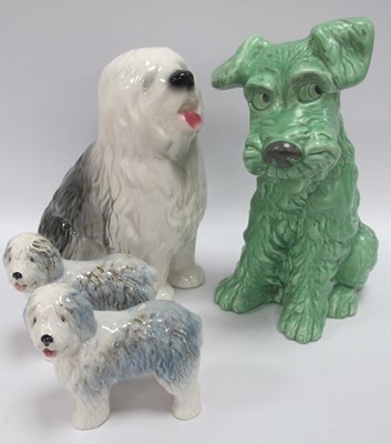 Lot 1260 - Sylvac Green Terrier Dog '1380' 28cm tall,...