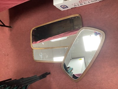 Lot 1519 - Three Teak Framed Wall Mirrors, circa 1970s,...
