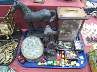 Lot 1392 - Russian Boxes, model horse, carved wooden bust,...