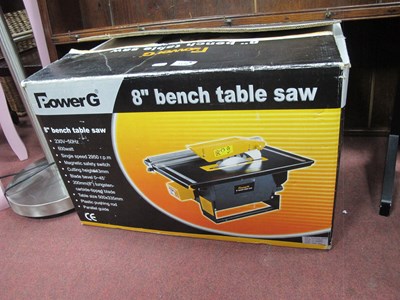 Lot 1175 - Boxed PowerG 8” bench table saw with sealed...