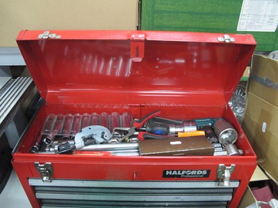 Lot 1158 - Halfords Professional red metal multi-drawer...