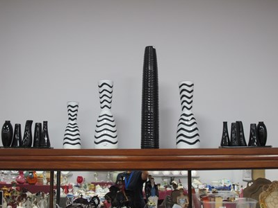 Lot 1301 - Pair of Ceramic Zebra Vases, 39cm tall,...