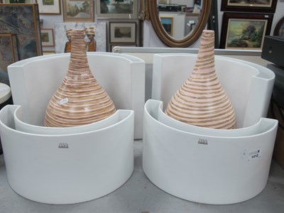 Lot 1412 - Object Havoc - A Pair of Bulbous Vases with...