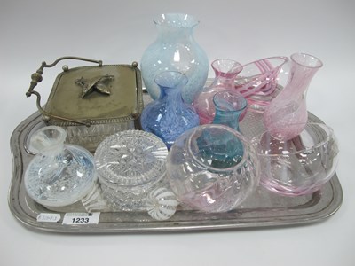 Lot 1233 - Silver Plate and Glass Sardine Box, nine...