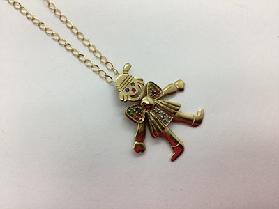 Lot 82 - A Novelty Articulated Clown Pendant, with...