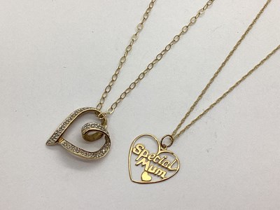Lot 97 - A 9ct Gold Modern Heart Shape Pendant, of...
