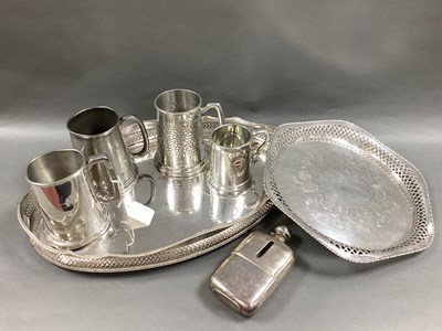 Lot 182 - J.W Allen Glass Lined Hipflask, pewter and...