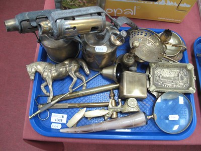 Lot 1389 - Brassware, including vintage Buflam and Burmos...