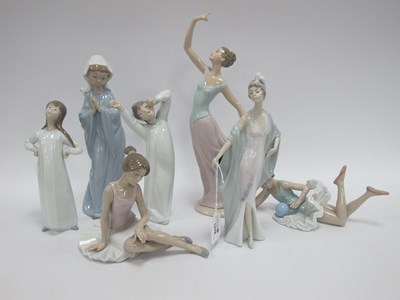 Lot 1278 - Lladro Elegant Lady 25cm, two children in...