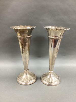 Lot 37 - A Pair of Hallmarked Silver Vases, Birmingham...