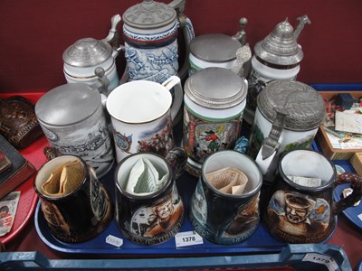 Lot 1378 - Ceramic Tankards - Crestley, Avon, BMF,...