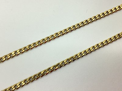 Lot 71 - A 9ct Gold Flat Curb Link Chain, 50.5cm long.