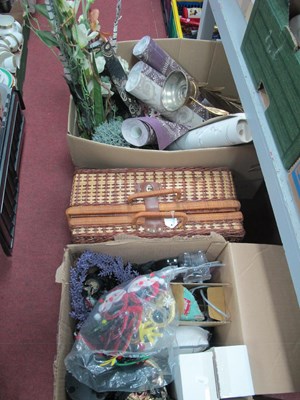 Lot 1082 - Wallpaper, plastic flowers, candlestick, etc:-...
