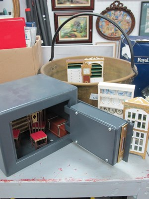 Lot 1415 - Omega Safe with key, doll's furniture in a...