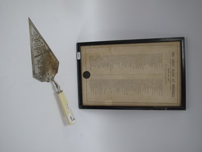 Lot 1317 - A Silver Plated Presentation Trowel with an...