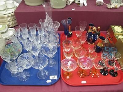 Lot 1227 - Crystal and glassware, including art glass...