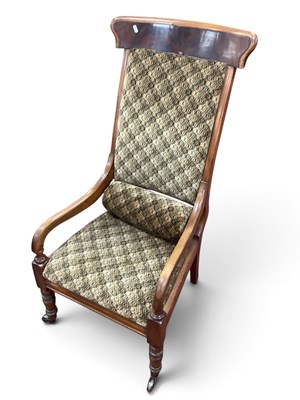 Lot 1503 - XIX Century Mahogany Easy Chair with ladder...
