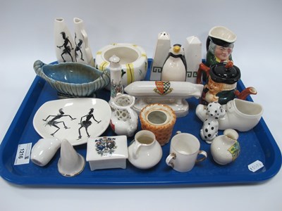 Lot 1216 - Wade Zamba Dish and Vase (dam) and Jug,...