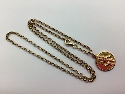 Lot 91 - A 9ct Gold St. Christopher Pendant, suspended...