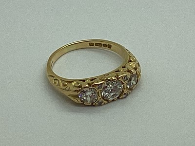 Lot 183 - An 18ct Gold Victorian Style Three Stone...