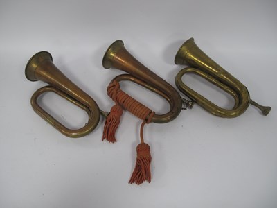 Lot 542 - British Military Brass Bugle stamped with...
