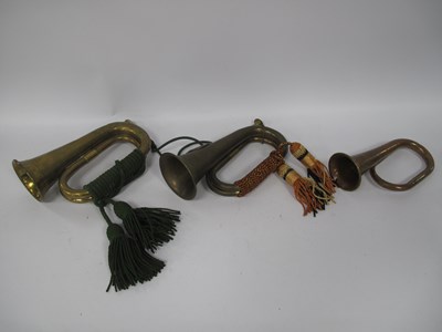 Lot 538 - British Military Brass Bugle stamped with...